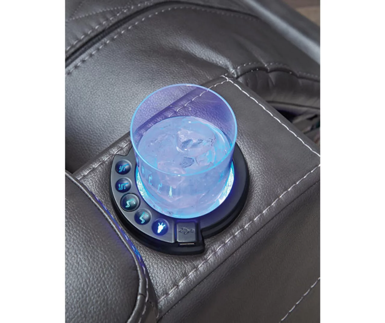 Composer Black Faux Leather Power Recliner 7 Composer Black Faux Leather Power Recliner - Image 5