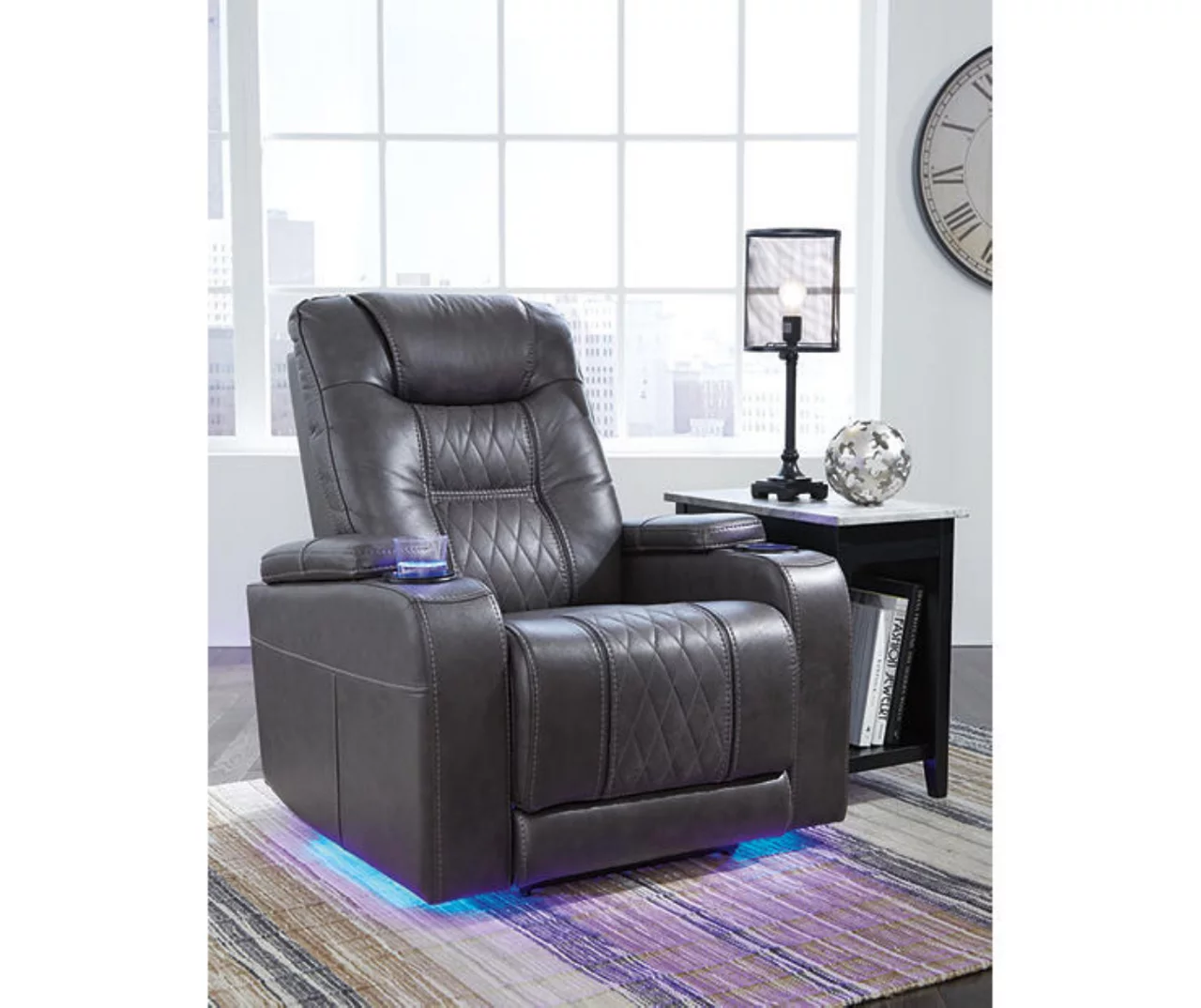Composer Black Faux Leather Power Recliner 11 Composer Black Faux Leather Power Recliner - Image 9