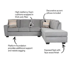 Broyhill Dudlee Smoke Sectional 9 Broyhill Dudlee Smoke Sectional -COSCO Store 810613229 810613230 X0 1 1