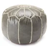 Moroccan Vegan Leather Pouf -COSCO Store 810617353 A0