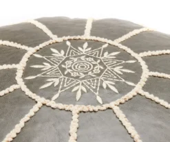 Moroccan Vegan Leather Pouf -COSCO Store 810617353 A8