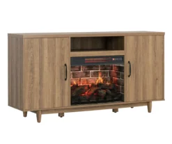 60" Modern Tan Electric Fireplace Console -COSCO Store 810617759 A0 2