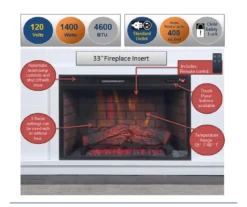 62" White Shiplap Grand Electric Fireplace -COSCO Store 810617760 M7