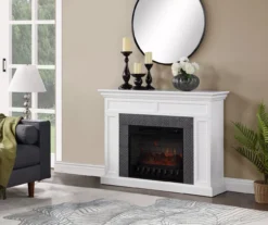 48" Faux Herringbone Mantel Electric Fireplace -COSCO Store 810617761 B0 2