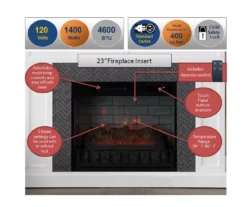 48" Faux Herringbone Mantel Electric Fireplace -COSCO Store 810617761 M7