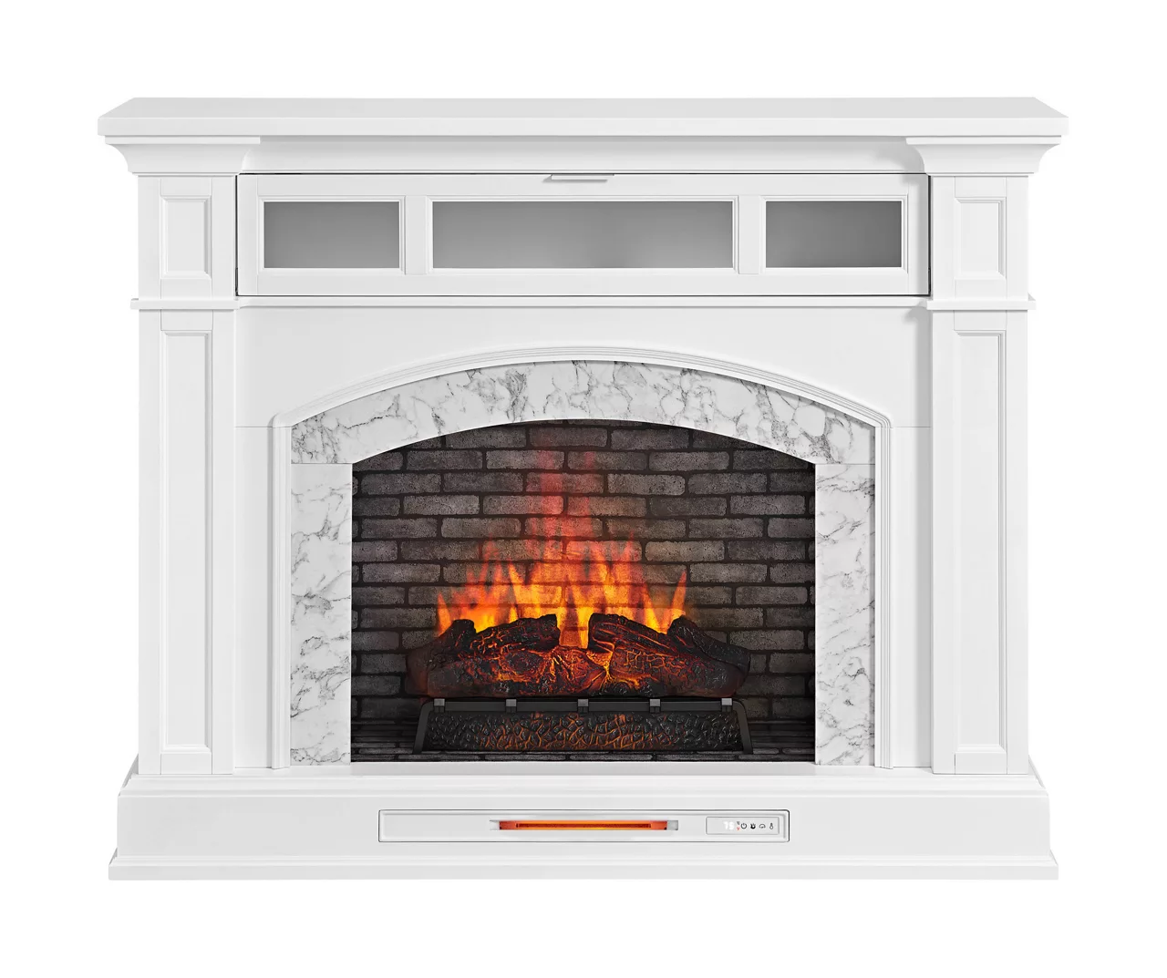 62" White Marble Grand Electric Fireplace Console 3 62" White Marble Grand Electric Fireplace Console