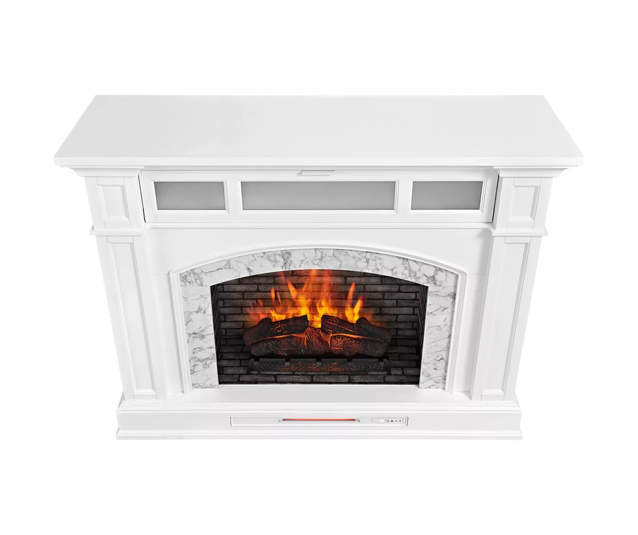 62" White Marble Grand Electric Fireplace Console 10 62" White Marble Grand Electric Fireplace Console - Image 8