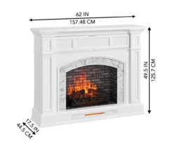62" White Marble Grand Electric Fireplace Console 25 62" White Marble Grand Electric Fireplace Console -COSCO Store 810617766 A6