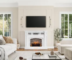 62" White Marble Grand Electric Fireplace Console 16 62" White Marble Grand Electric Fireplace Console -COSCO Store 810617766 B0 2
