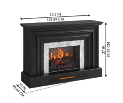 53.5" Black Petite Grand Electric Fireplace Console -COSCO Store 810617767 A6