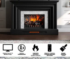 53.5" Black Petite Grand Electric Fireplace Console -COSCO Store 810617767 M7