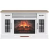 60" White 2-Door Electric Fireplace Console -COSCO Store 810618088 A0 1