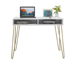 Novogratz Athena Faux Marble 2-Cubby Computer Desk -COSCO Store 810618403 3