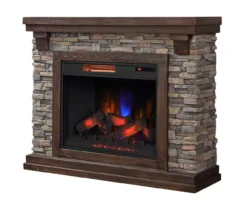 50" Madison Pine & Faux Stone Electric Fireplace -COSCO Store 810620258 A0 3