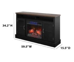 59.5" Black CoolGlow Electric Fireplace & Fan Console -COSCO Store 810620259 A6