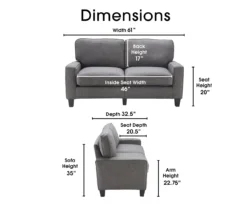 Palisades Gray Loveseat -COSCO Store 810659160 A0 5