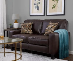 Palisades Chestnut Bonded Leather Loveseat -COSCO Store 810659212 A0 3