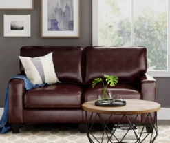 Palisades Chestnut Bonded Leather Loveseat -COSCO Store 810659212 A0 4