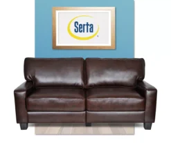 Serta Palisades Chestnut Bonded Leather Sofa -COSCO Store 810659214 A0 2