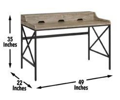 Corday Gray Wood Writing Desk With USB Charing 15 Corday Gray Wood Writing Desk With USB Charing -COSCO Store 810680820 A7