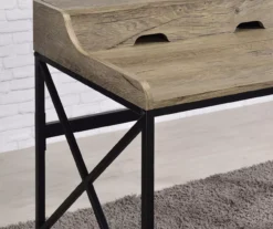 Corday Gray Wood Writing Desk With USB Charing 12 Corday Gray Wood Writing Desk With USB Charing -COSCO Store 810680820 B8 1