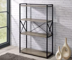 Corday Gray Wood 4-Shelf Open Bookcase -COSCO Store 810680821 B0 2