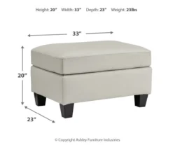 Signature Design By Ashley Genoa Leather Ottoman -COSCO Store 810697951 A8