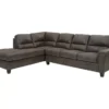 Signature Design By Ashley Navi Smoke Faux Leather Sectional With Left-Facing Chaise -COSCO Store combo760010