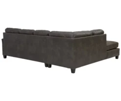 Signature Design By Ashley Navi Smoke Faux Leather Sectional With Left-Facing Chaise -COSCO Store combo760010 2