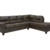 Signature Design By Ashley Navi Smoke Faux Leather Sectional With Right-Facing Chaise -COSCO Store combo760011