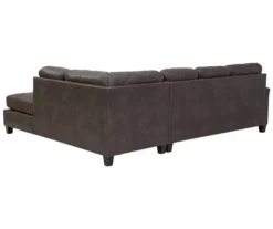 Signature Design By Ashley Navi Smoke Faux Leather Sectional With Right-Facing Chaise -COSCO Store combo760011 2