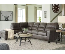 Signature Design By Ashley Navi Smoke Faux Leather Sleeper Sectional With Left-Facing Chaise 9 Signature Design By Ashley Navi Smoke Faux Leather Sleeper Sectional With Left-Facing Chaise -COSCO Store combo760012 3