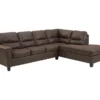Signature Design By Ashley Navi Chestnut Faux Leather Sectional With Right-Facing Chaise