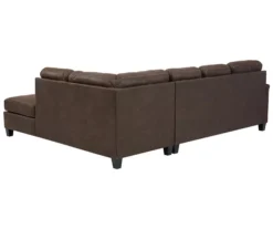 Signature Design By Ashley Navi Chestnut Faux Leather Sectional With Right-Facing Chaise -COSCO Store combo760015 2