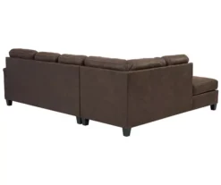 Signature Design By Ashley Navi Chestnut Faux Leather Sleeper Sectional With Left-Facing Chaise -COSCO Store combo760016 3