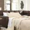 Signature Design By Ashley Navi Chestnut Faux Leather Sleeper Sectional With Right-Facing Chaise -COSCO Store combo760017