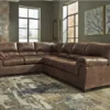 Signature Design By Ashley Bladen Coffee 3-Piece Faux Leather Sectional With Right-Facing Loveseat -COSCO Store combo760020 2