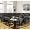 Signature Design By Ashley Tambo Pewter Faux Leather Reclining Sectional 2 Signature Design By Ashley Tambo Pewter Faux Leather Reclining Sectional -COSCO Store combo800025
